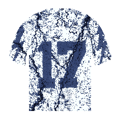 White cracked ice football jersey number 17, a BetsFriends avatar item