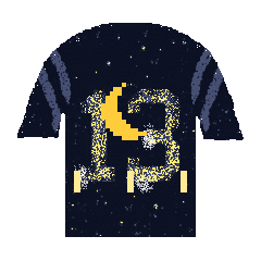 Navy football jersey number 13 with a crescent moon, a Monday Night Football drop item