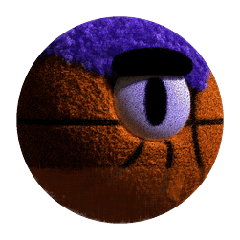 Basketball head with a purple top and one big eye, a BetsFriends avatar item
