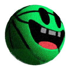 Green basketball head with a big grin, a BetsFriends avatar item