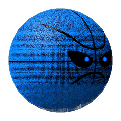 Blue basketball head with narrowed eyes, a BetsFriends avatar item