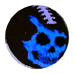 Football head with a glowing blue skull, a BetsFriends avatar item