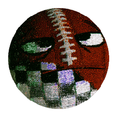 Football head with a checkered pattern and a side eye, a BetsFriends avatar item