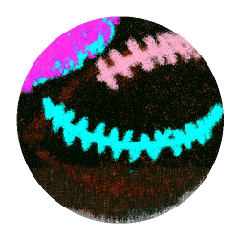 Football head with a neon blue stitched grin, a BetsFriends avatar item